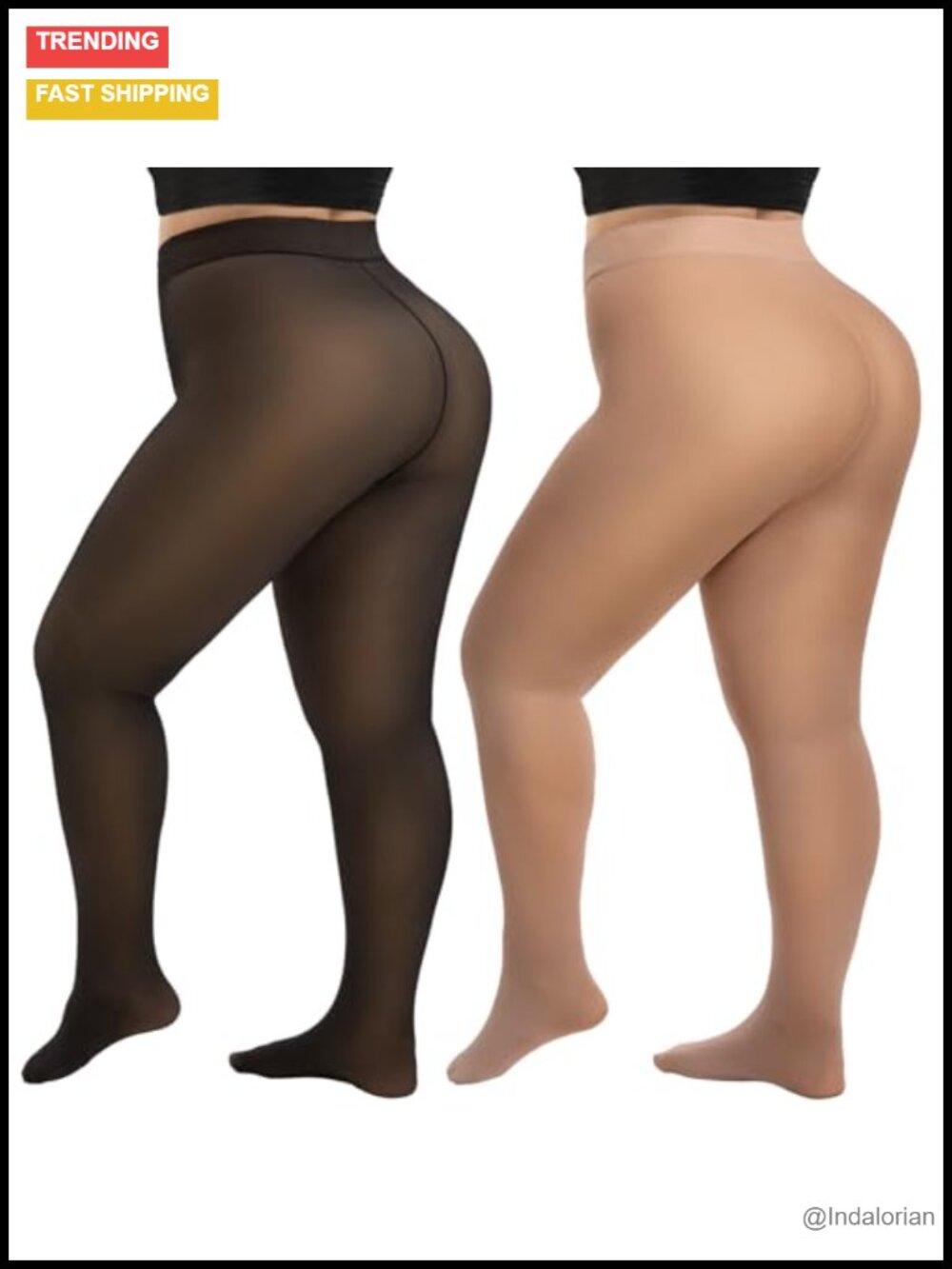 Plus Size Fleece Lined Tights Women Winter Thermal Leggings High Waist